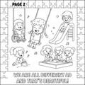 Page 2 - Kaden playing with diverse friends on a playground