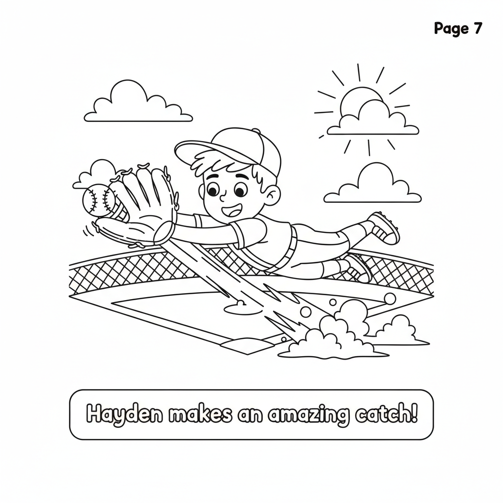 Page 7 - Hayden makes a diving catch in the outfield