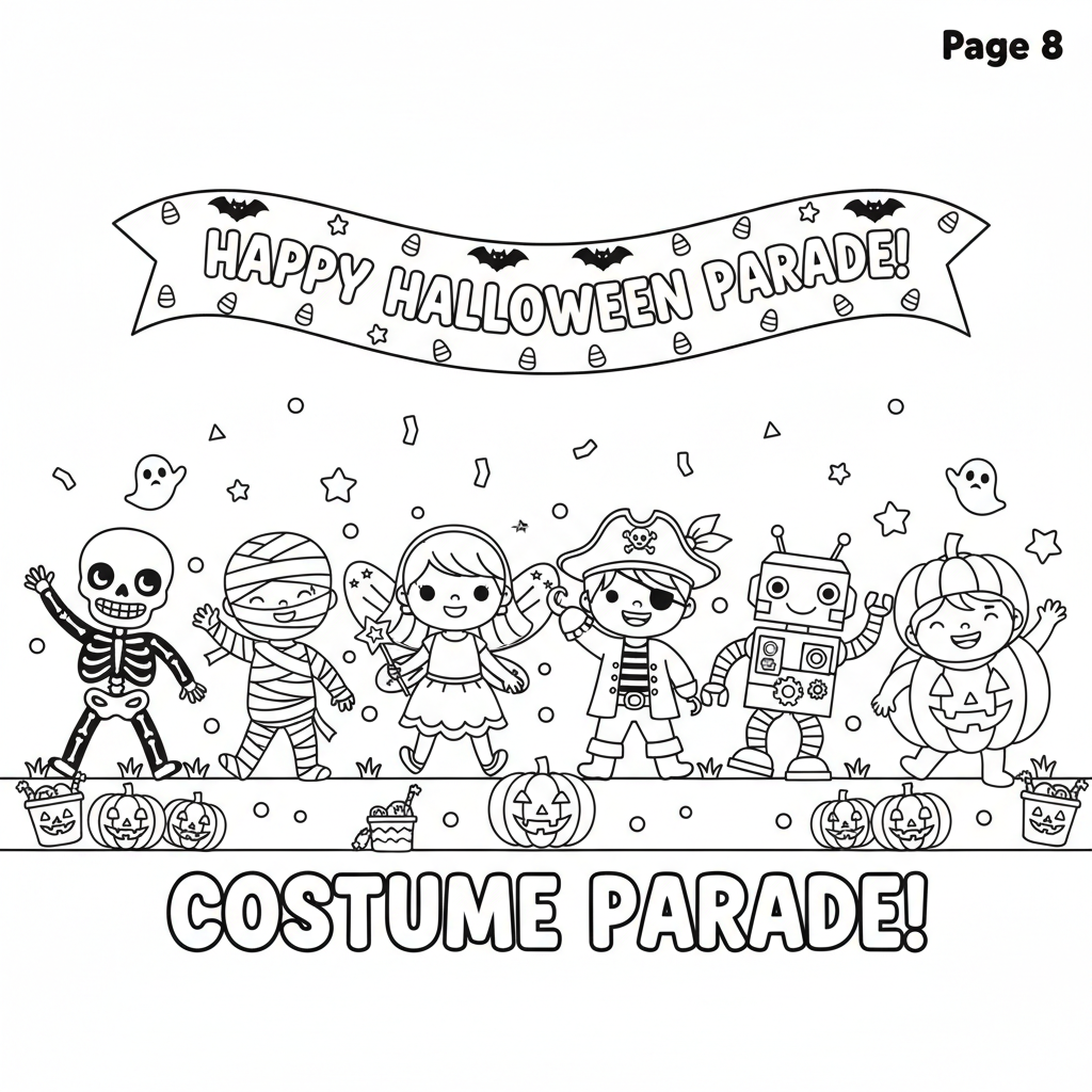 Page 8 - Costume Parade with kids in Halloween costumes
