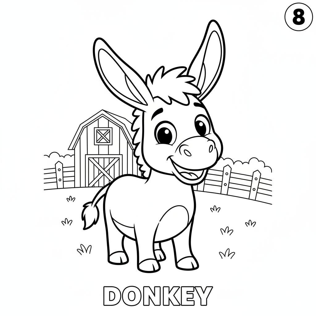 Page 8 - A lovable donkey standing in a farm field