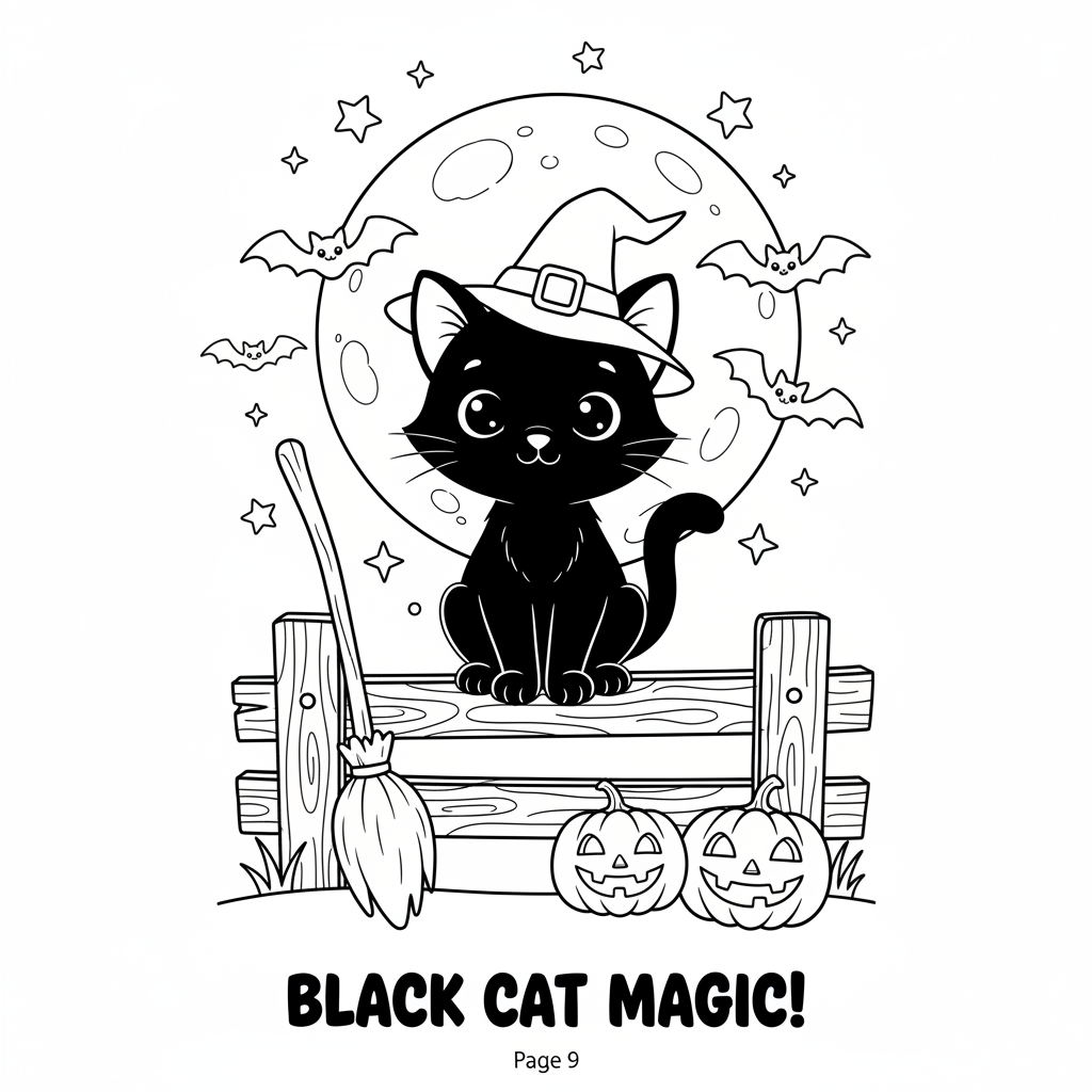 Page 9 - Black Cat Magic wearing a witch hat