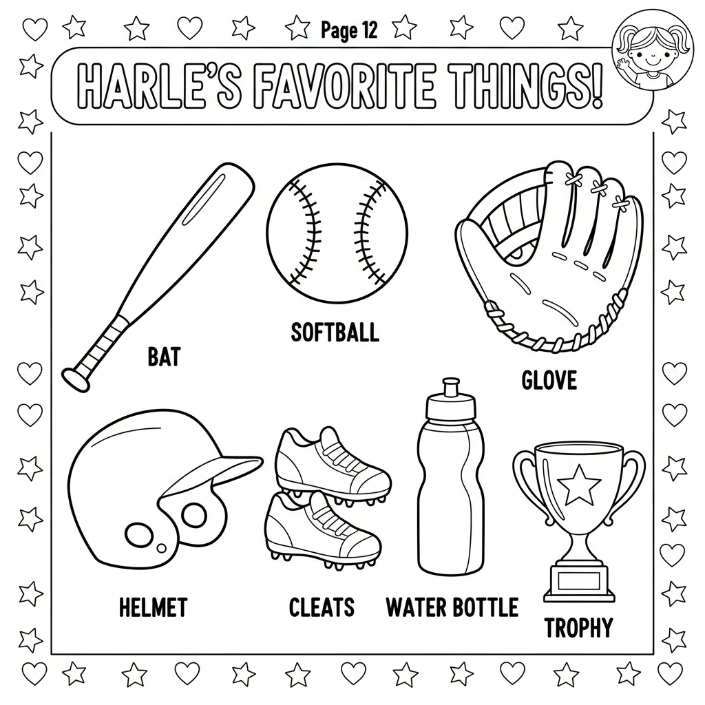Page 12 - Harlee's Favorite Things activity page