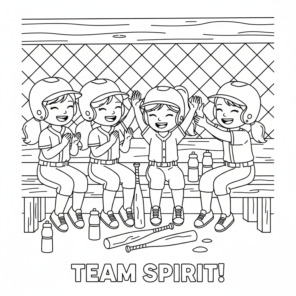 Page 7 - Harlee and teammates cheering in the dugout